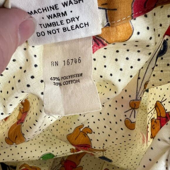 Vintage Disney Sears Winnie The Pooh Balloons Print Button Front Blouse Size 14 - Picture 4 of 5